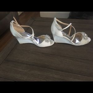 Badgley Mischka Jeweled Bridal Wedges